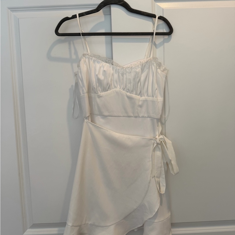 Ivory Slip Dress with Tie Waist